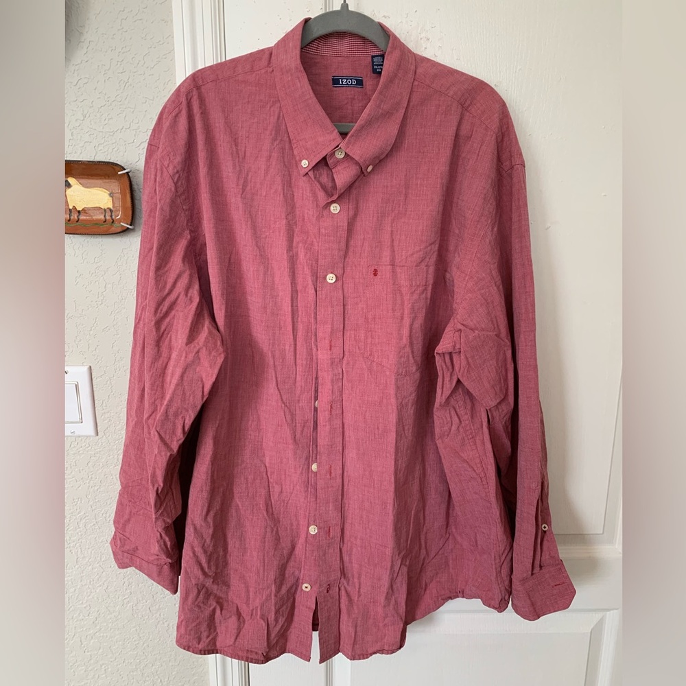 Izod Button-Down Long Sleeve Men’s Shirt, Size 2XL